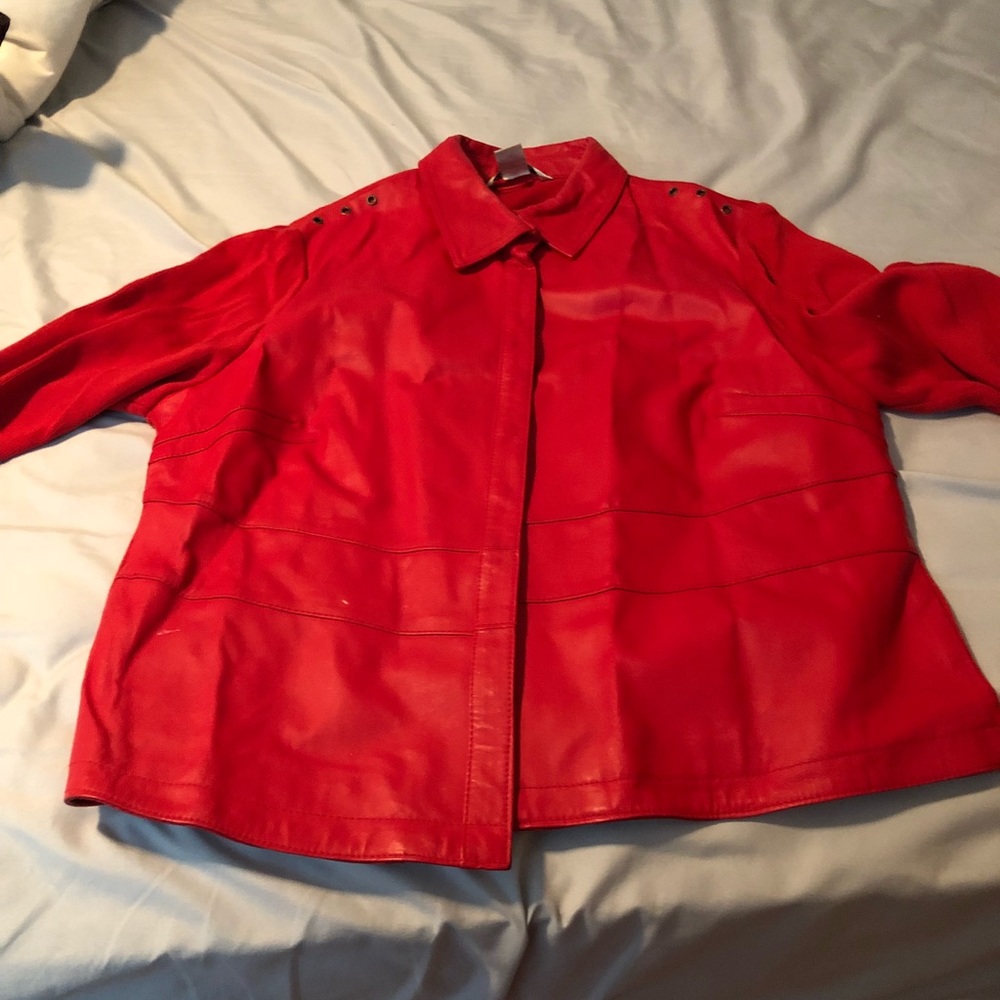Nygard leather/knit jacket